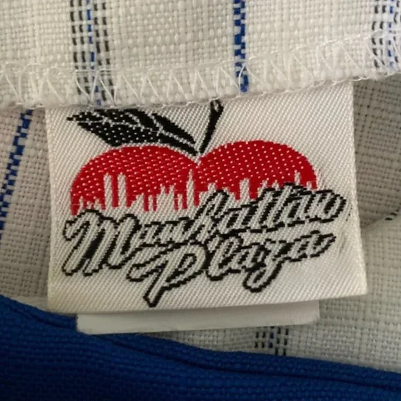 Vintage 80s Manhattan Plaza Bold Pinstripe Puff Sleeve Blazer Top USA Ma… - Picture 5 of 16